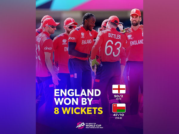 England vs Oman. (Picture: ICC/X)