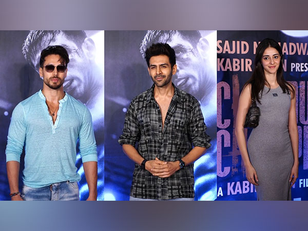 Tiger Shroff, Kartik Aryan and Ananya Panday (Image Source: ANI)