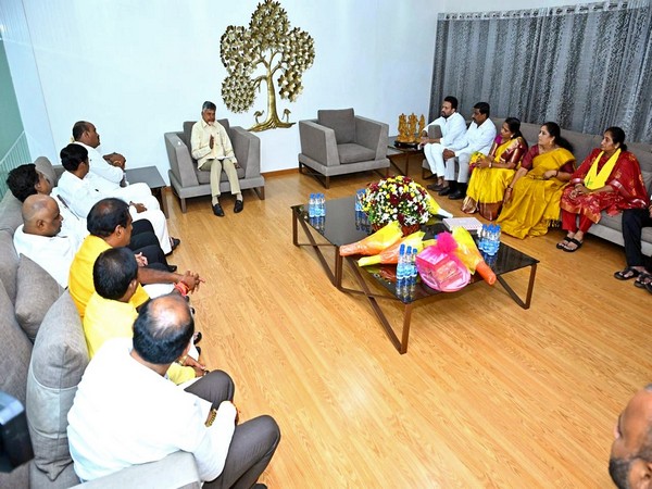 Andhra Pradesh Chief Minister N Chandrababu Naidu with his cabinet ministers (File Photo/ANI)