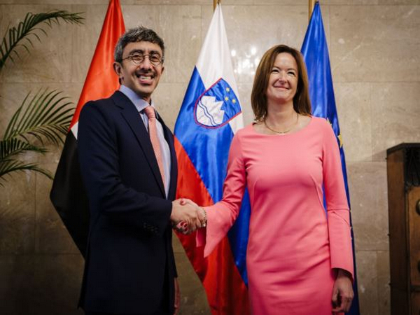 UAE Foreign Minister Sheikh Abdullah bin Zayed Al Nahyan and Foreign Minister Tanja Fajon of Slovenia. (Photo: WAM)