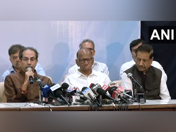 Uddhav Thackeray, Sharad Pawar, Prithviraj Chavan (Photo/ANI)