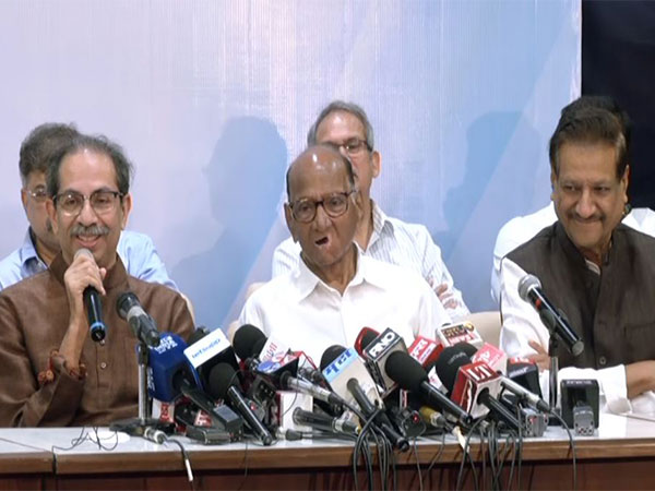 Uddhav Thackeray, Sharad Pawar, Prithviraj Chavan (Photo/ANI)