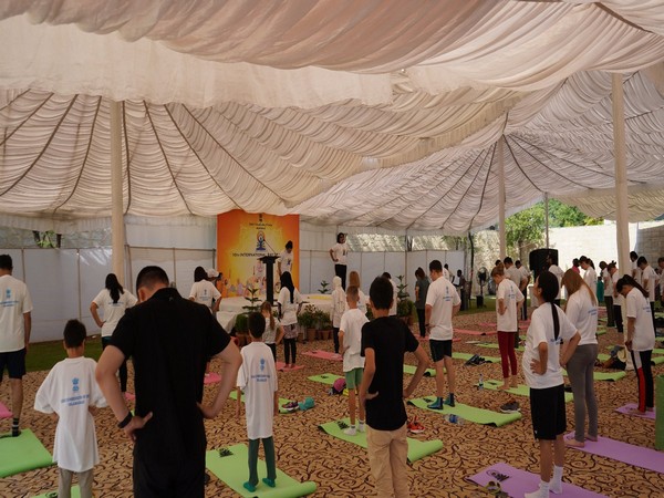 A yoga session organised by Indian High Commission in Islamabad (Photo/X@IndiainPakistan)
