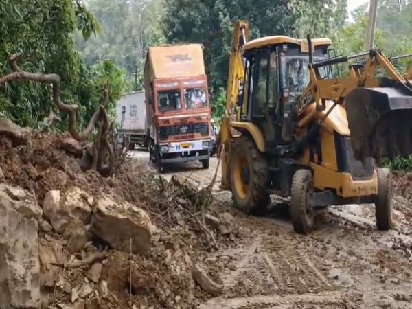 Landslide at Mile 35 of National Highway in Tripura (Photo/ANI)