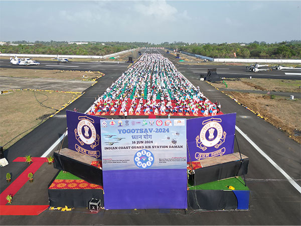 Yoga session organised by the Indian Coast Guard in Daman (Photo/ X @IndianCoastGuard)