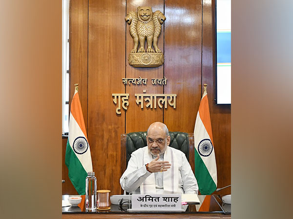 Amit Shah at high-level J-K security meet. (Photo/ANI)