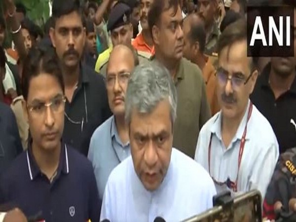 Railways Minister Ashwini Vaishnaw visits the Kanchenjunga Express train accident site in Darjeeling district (Photo/ANI)