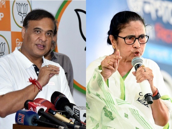 Assam CM Himanta Biswa Sarma and West Bengal CM mamata Banerjee. (File Photo/ANI)