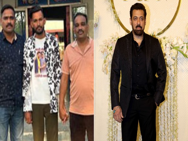 Banwarilal Laturlal Gujar standing in the middle/ Bollywood actor Salman Khan. (File Photo/ANI)