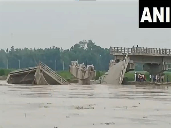 Portion of bridge over Bakra river collapses in Bihar's Araria  (Photo/ANI) 