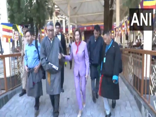 Former US House speaker, Nancy Pelosi, and other Congressional delegation members in Dharamshala, Himachal Pradesh. (Photo: ANI)