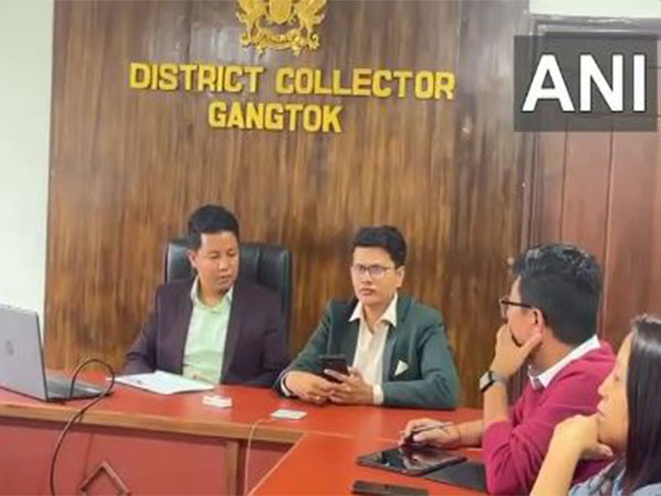 SKM MP Indra Hang Subba holding a meeting with officials of GREF and BRO (Photo/ANI)