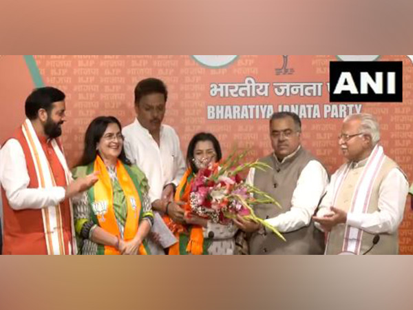 Visual from the joining ceremony at BJP headquarters. (Photo/ANI)