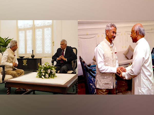 EAM S Jaishankar with Sri Lankan President Ranil Wickremesinghe, Sri Lankan PM Dinesh Gunawardena (Image Credit: X/@DrSJaishankar)