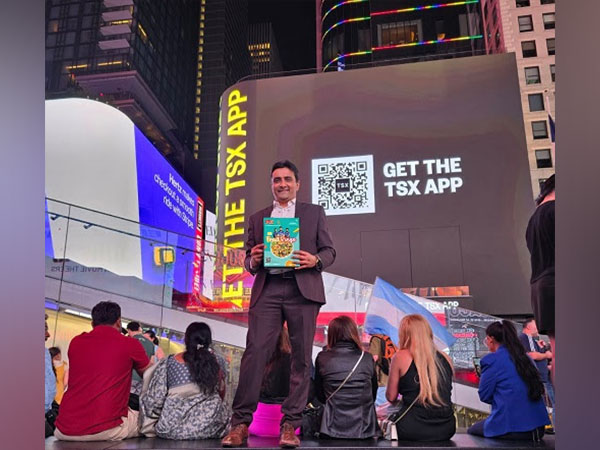 Naresh Pagariya, MD, Pagariya Food Products Pvt. Ltd. launching the new pack at Times Square, NYC