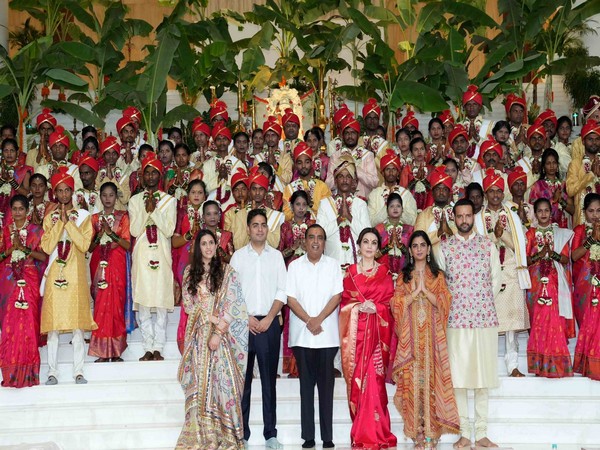 Ambani family hosts mass wedding for underprivileged couples (Image/ANI)