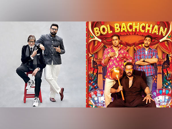 Amitabh Bachchan with Abhishek Bachchan, 'Bol Bachchan' poster (Image source/Instagram)