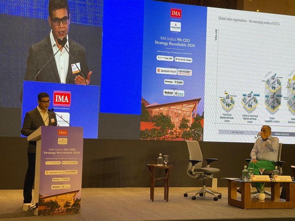 Tirthankar Basu, Managing Director- India and SAARC, Steelcase addresses the delegates at the 09th Annual CEO Strategy Roundtable at IMA