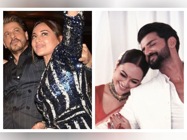 Sonakshi Sinha-Zaheer Iqbal and SRK (Image source: Instagram)