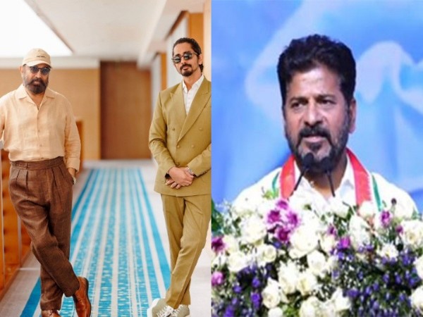 Kamal Haasan, Siddharth (Image source/Instagram), and Telangana CM Revanth Reddy (image source/Revanth Reddy X)