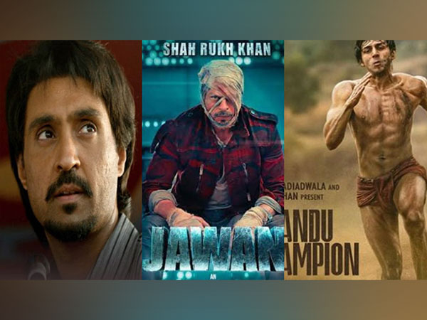 Diljit Dosanjh, SRK'S Jawan poster, Kartik Aaryan's Chandu Champion poster (image source: X)