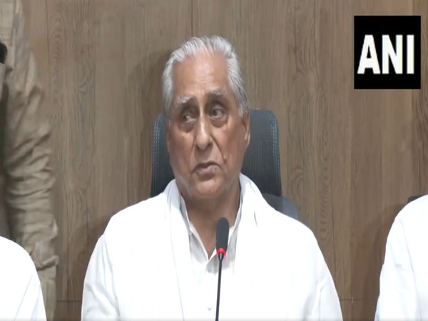 Rashtriya Janata Dal (RJD) leader Jagdanand Singh during a press conference in Patna, Bihar. (ANI Photo)