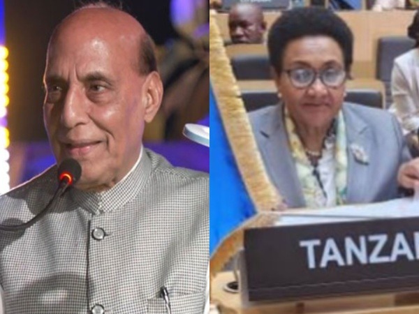 Defence Minister Rajnath Singh and Tanzanian Defence Minister Stergomena Tax (Photo: ANI, X)