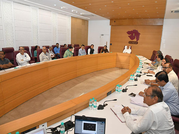 Gujarat CM Bhupendra Patel holding review meeting (Photo: X @Bhupendrapbjp)