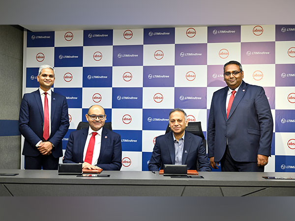 (L to R) Srinivas Rao, LTIMindtree; Johnson Idesoh, Absa Group; Sudhir Chaturvedi, LTIMindtree; Muhammad Ali Bhikhan, Absa Regional Operations
