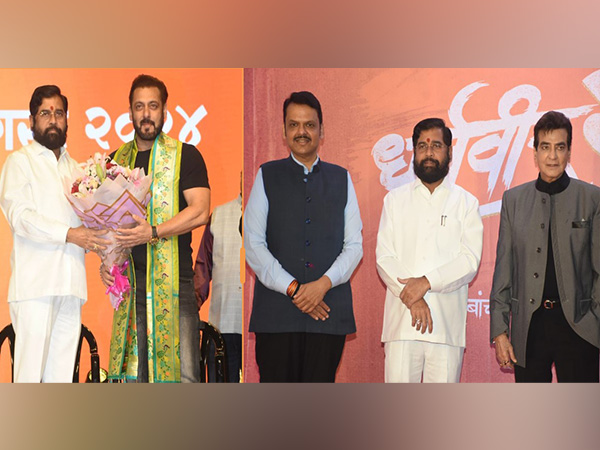  Salman Khan, Maharashtra Chief Minister Eknath Shinde, state Deputy CM Devendra Fadnavis, Jeetendra (Image Source: Dharmaveer’s team) 