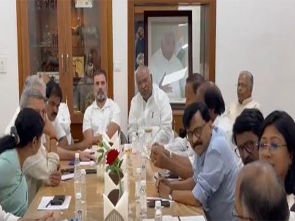 Visual from the meeting of INDIA bloc leaders (Photo/ANI)