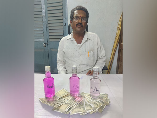 Anti-Corruption Bureau Telangana arrested the surveyor G. Balraj while accepting a bribe. (Photo/ANI)