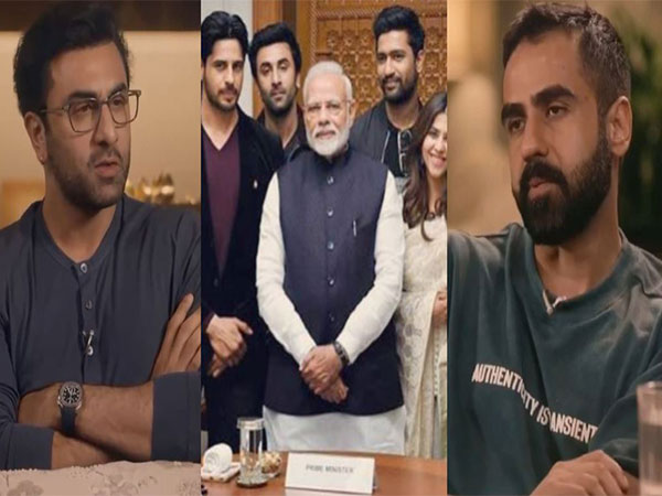 Ranbir Kapoor, celebrities with PM Modi, Nikhil Kamath (Image source: YouTube)