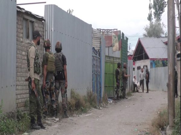 Security forces deployed after four people were killed in an explosion in Sopore, Jammu and Kashmir on Monday. (Photo/ANI)