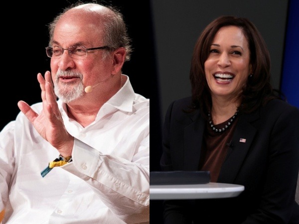 Author Salman Rushdie and US Vice President Kamala Harris (Photo credit: Reuters)