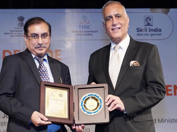 The Tourism & Hospitality Skill Council awards were received by Anshul Gauba, Director-Sales and Operations, Frankfinn Group, from Rajan Bahadur, CEO, THSC