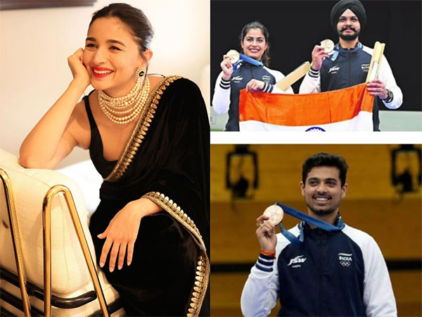 Alia Bhatt, Manu Bhaker, Sarabjot Singh, Swapnil Kusale (Image Source: Instagram)