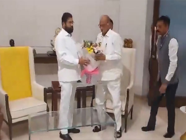 Chief Minister Eknath Shinde met with Nationalist Congress Party (SCP) chief Sharad Pawar (Photo/ANI)