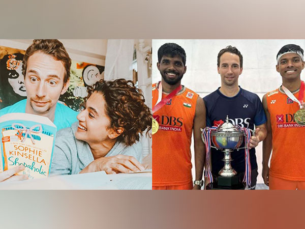 Taapsee Pannu, Mathias Boe with Satwiksairaj Rankireddy and Chirag Shetty (Image Source: Instagram, Mathias Boe X)