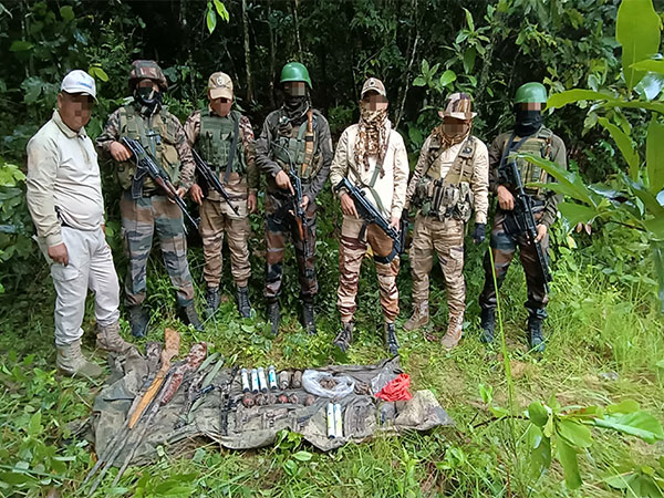 Huge cache of arms and ammunition recovered in joint operation by Indian Army, Manipur Police (Photo/ANI) 