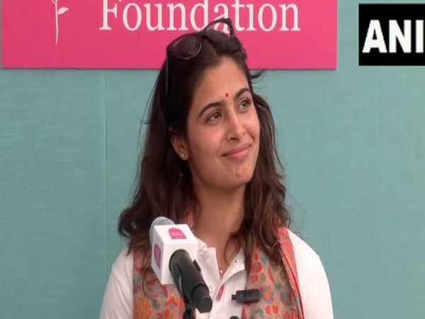 Manu Bhaker during press conference at India House. (Picture: ANI)