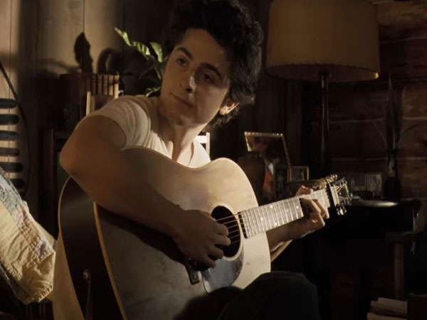 Timothee Chalamet in a still from 'A Complete Unknown' (Image source: YouTube)
