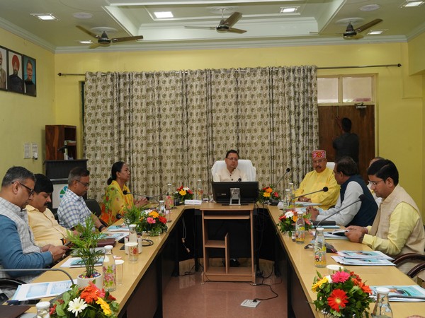 Uttarakhand CM Pushkar Singh Dhami holds a meeting at Jalgam Management Directorate (Photo/ ANI)