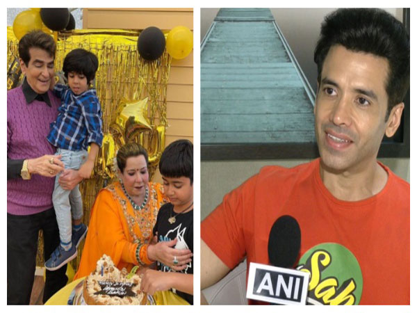 Veteran actor Jeetendra and his son Tusshar Kapoor (Image source: Instagram and ANI)