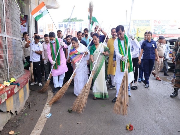 Tripura CM Manik Saha leads Swachh Bharat Abhiyan at Agartala. (Photo/X)