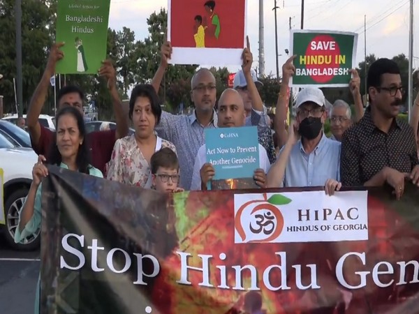 Hindu organisations protest in Atlanta, US (Photo/X @CoHNAOfficial)