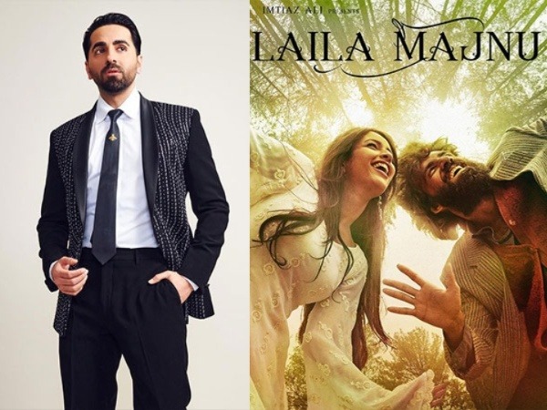 Ayushmann Khurrana and poster of 'Laila Majnu' (Image source: Instagram)