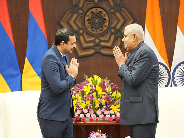 Mauritius National Assembly Speaker Adrien Charles Duval with Vice President Jagdeep Dhankhar (Image: X@VPIndia)