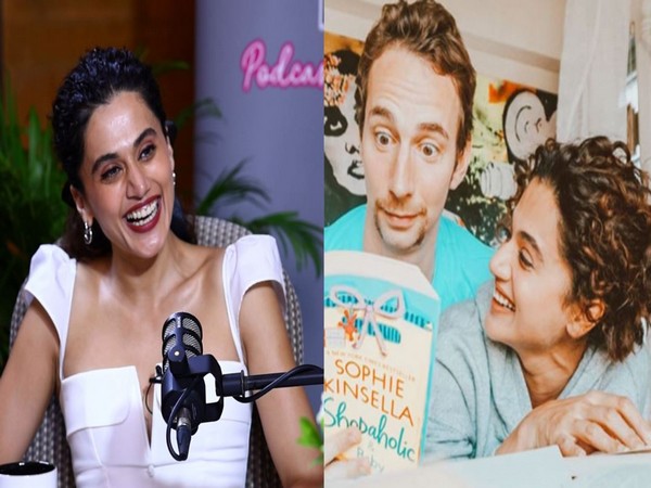 Taapsee Pannu (Image source: ANI), Mathias Boe, Taapsee Pannu (Image Source: Mathias Boe X)