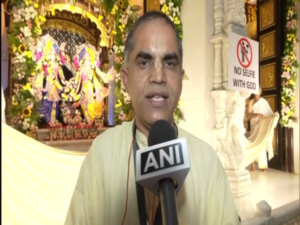 Temple manager of Hyderabad ISKCON temple Shambhu Vaishnav Das (Photo/ANI)